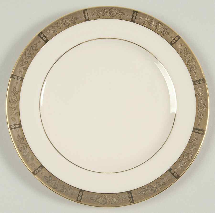 Georgian Rose No Color Band (Gold Trim, Rim) Bread & Butter Plate by Flintridge-1
