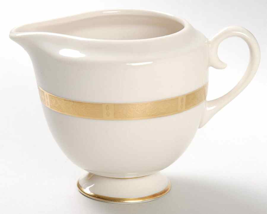 Georgian Rose No Color Band (Gold Trim, Rim) Mini Creamer by Flintridge-1