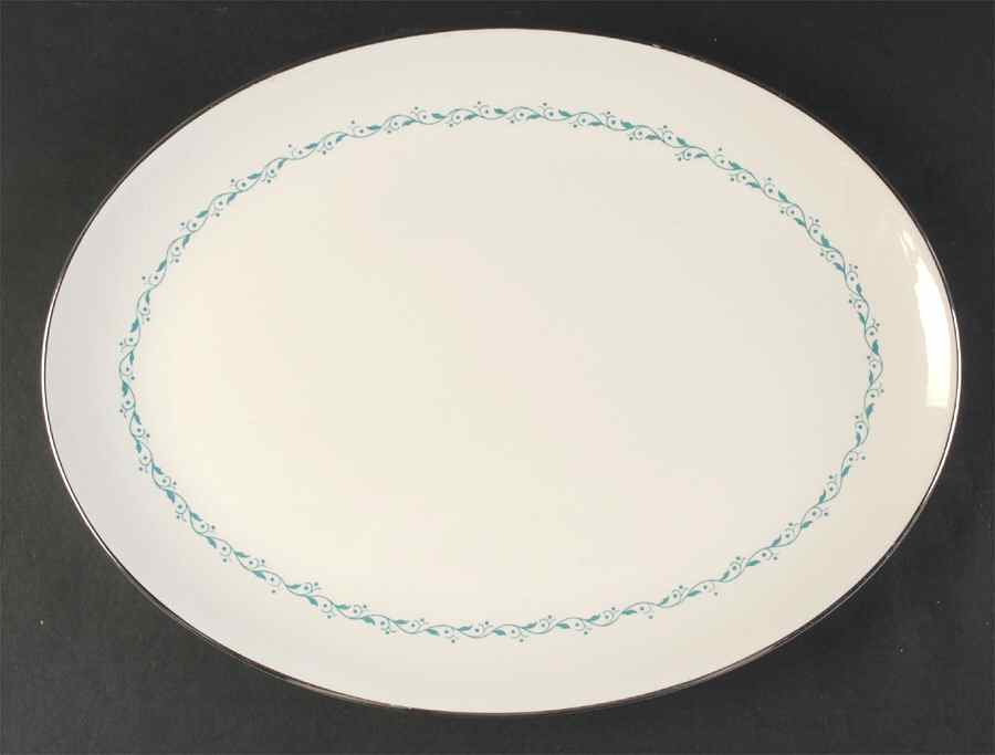 Glendora Turquoise (Rim) 14" Oval Serving Platter by Flintridge-1
