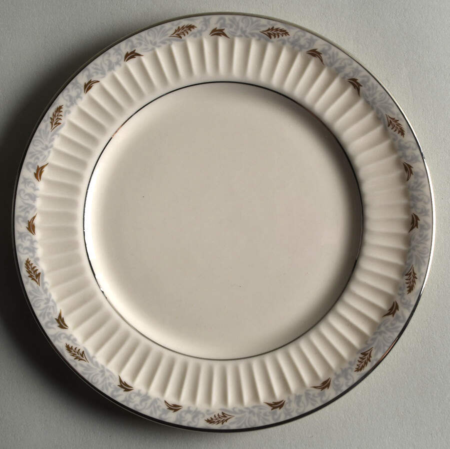 Paisley Gray (Gold Trim) Bread & Butter Plate by Flintridge-1
