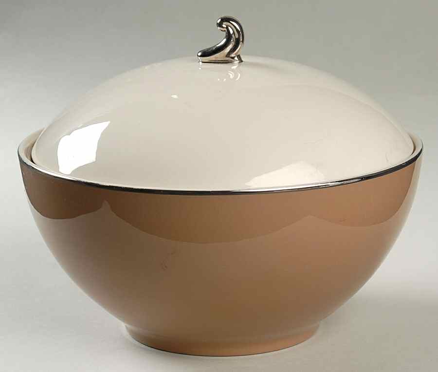 Platinum Cocoa (Rim) Round Covered Vegetable by Flintridge-1