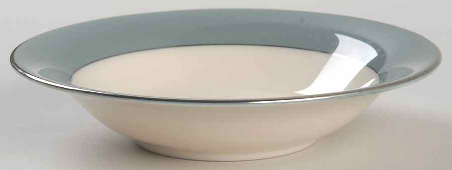 Platinum Peacock (Rim) Fruit/Dessert (Sauce) Bowl by Flintridge-1