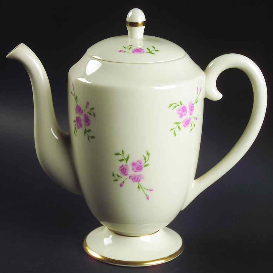 Rosebud Coffee Pot & Lid by Flintridge-1