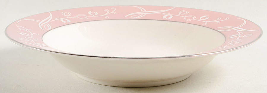 Snow Tulip Pink (Rim & Coupe) Rim Soup Bowl by Flintridge-1