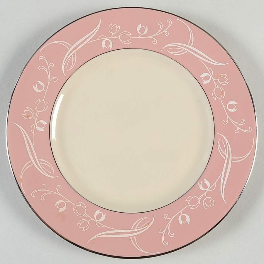 Snow Tulip Pink (Rim & Coupe) Salad Plate by Flintridge-1