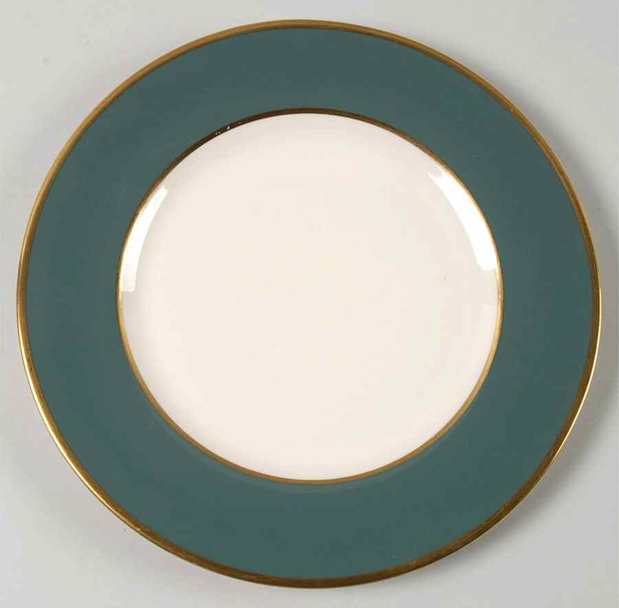 Sylvan-California Teal Green (Rim) Luncheon Plate by Flintridge-1