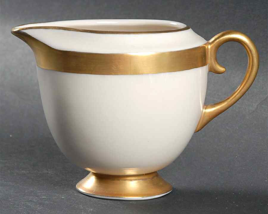 Theme (Wide Gold, Rim & Coupe) Creamer by Flintridge-1
