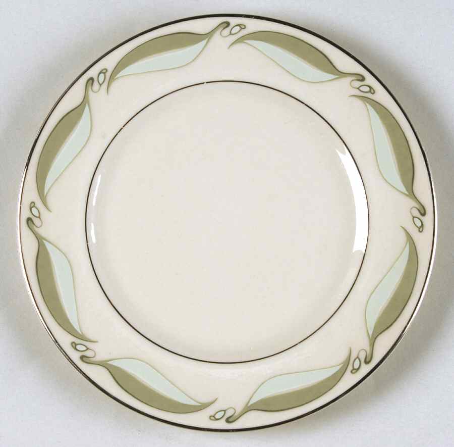 Valinda Leaf Light Green (Rim & Coupe) Bread & Butter Plate by Flintridge-1