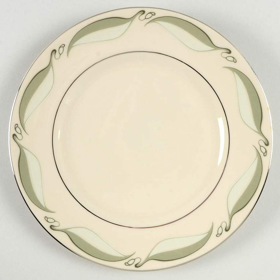 Valinda Leaf Light Green (Rim & Coupe) Salad Plate by Flintridge-1