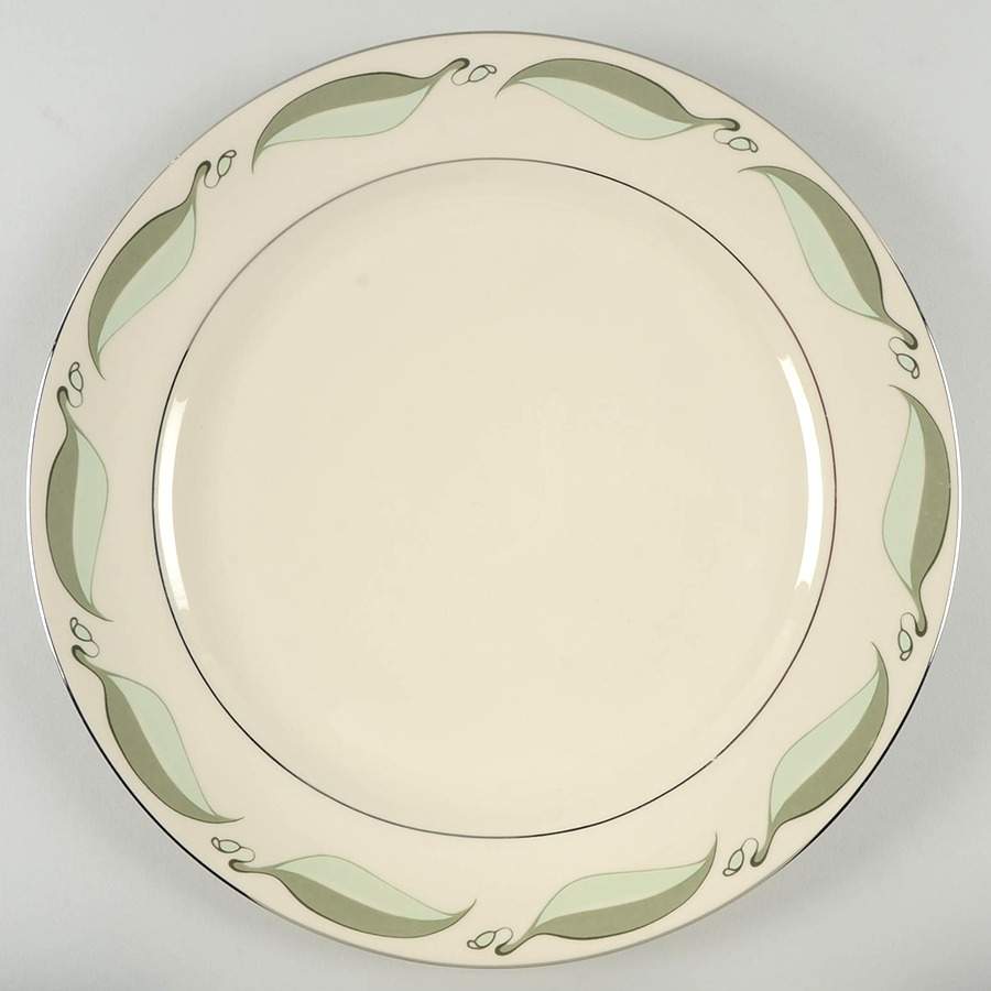 Valinda Leaf Light Green (Rim & Coupe) 14" Chop Plate (Round Platter) by Flintridge-1