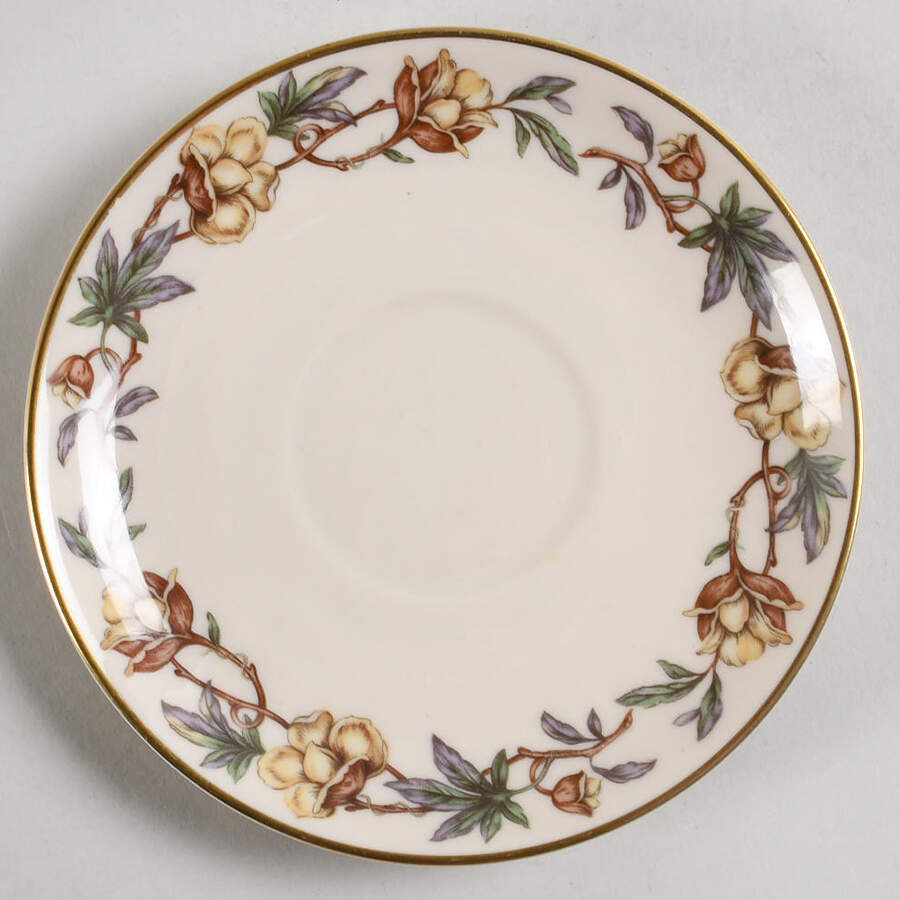 Woodrose No Color Band (Gold Trim, Rim) Saucer by Flintridge-1