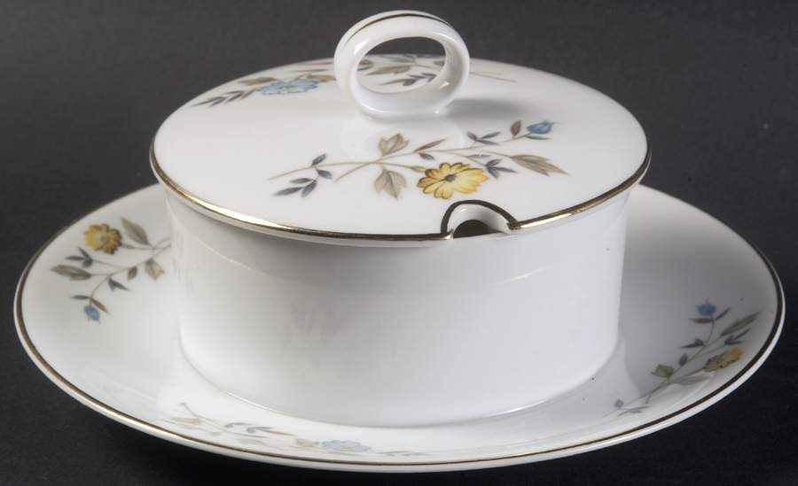 Blossom Time Jam/Jelly & Lid w/Attached Underplate by Flair-1