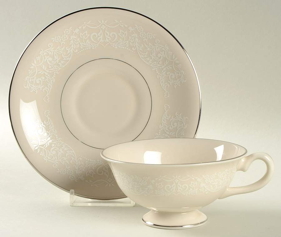 Queen's Lace Footed Cup & Saucer Set by Fleetwood-1