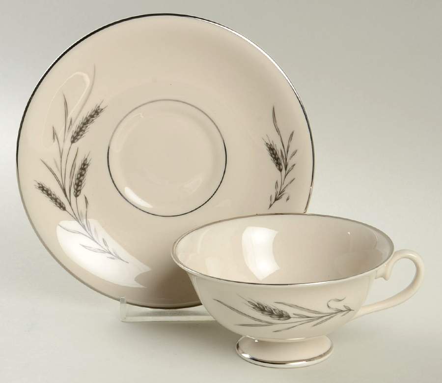 Whispering Wheat Footed Cup & Saucer Set by Fleetwood-1