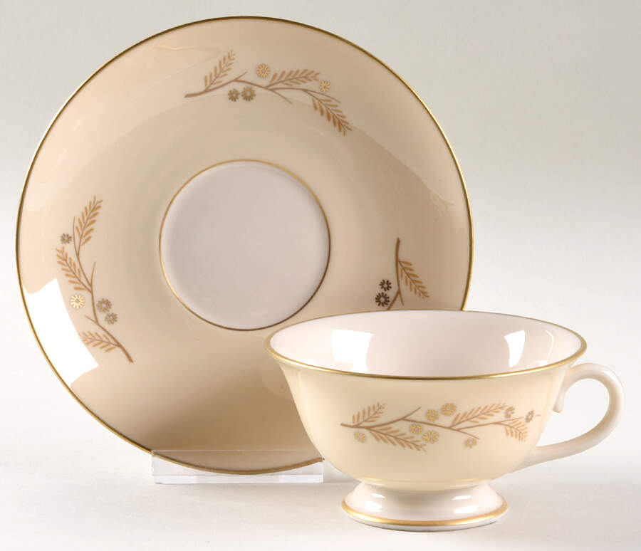 Acacia Footed Cup & Saucer Set by Franciscan-1