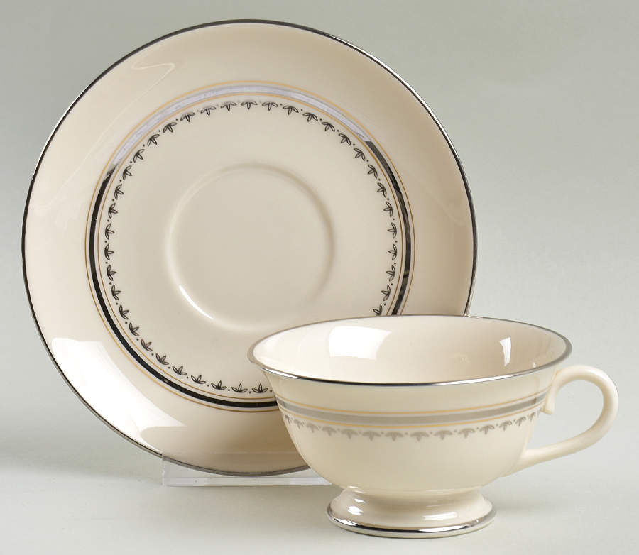 Arabesque Footed Cup & Saucer Set by Franciscan-1