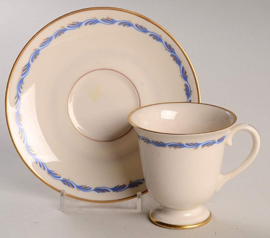 Arcadia Blue Footed Demitasse Cup & Saucer Set by Franciscan-1
