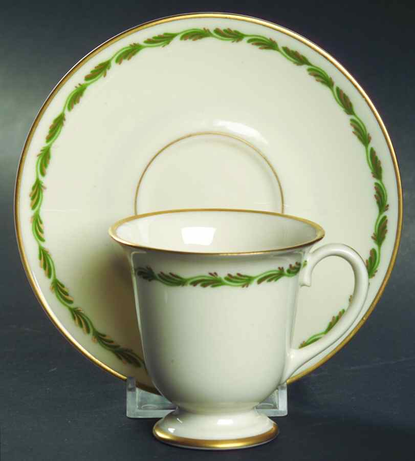 Arcadia Green Footed Demitasse Cup & Saucer Set by Franciscan-1