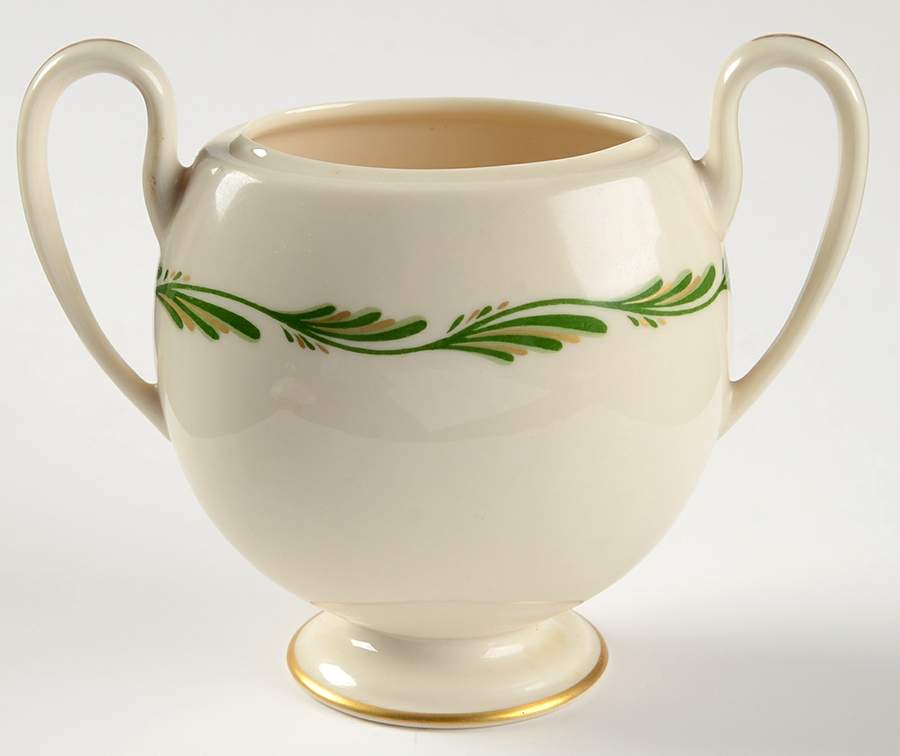 Arcadia Green Sugar Bowl No Lid by Franciscan-1
