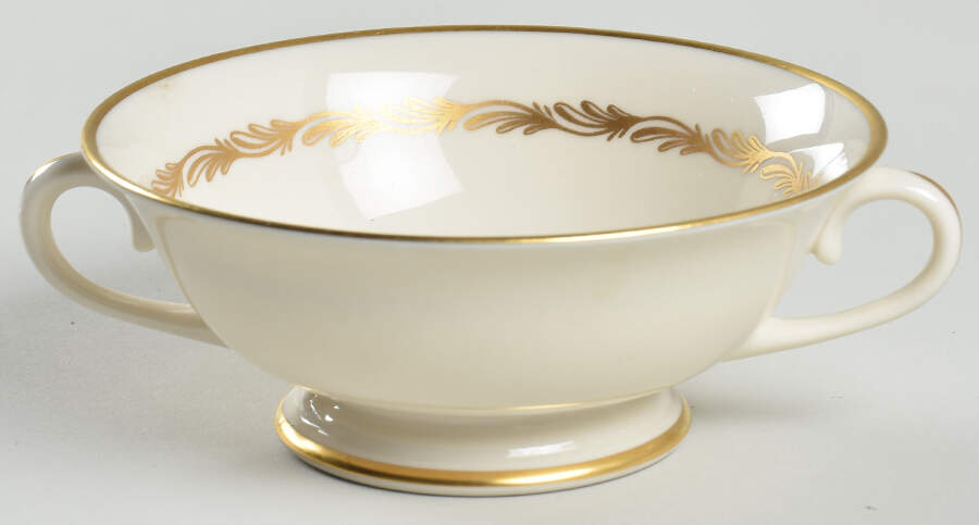 Arcadia Gold Footed Cream Soup Bowl by Franciscan-1
