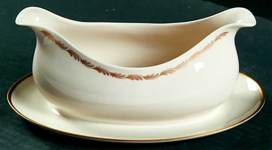 Arcadia Gold Gravy Boat with Attached Underplate by Franciscan-1
