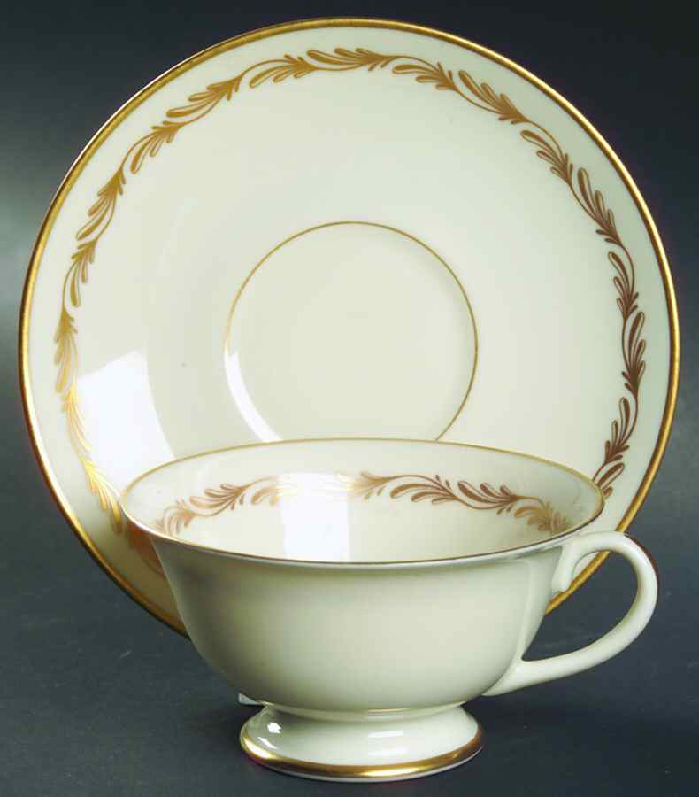 Arcadia Gold Footed Cup & Saucer Set by Franciscan-1