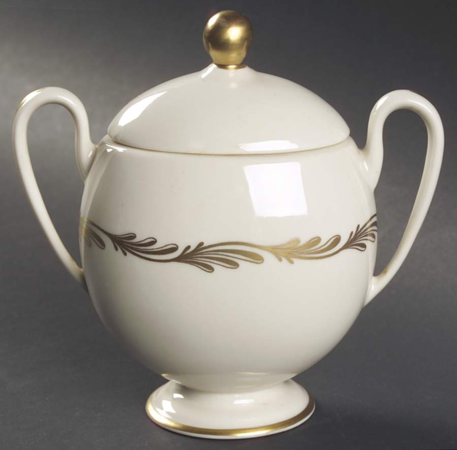 Arcadia Gold Sugar Bowl & Lid by Franciscan-1