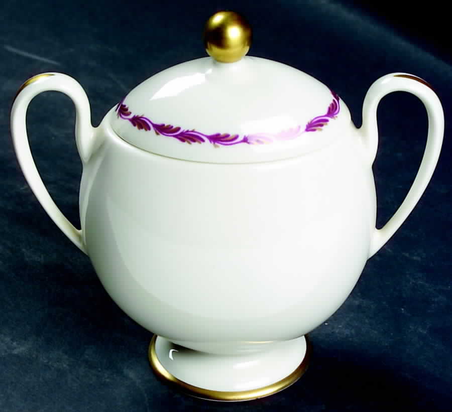 Arcadia Maroon Sugar Bowl & Lid by Franciscan-1
