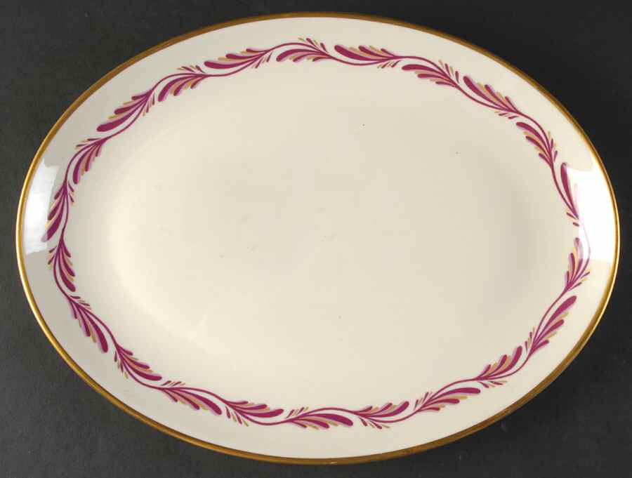 Arcadia Maroon 12" Oval Serving Platter by Franciscan-1
