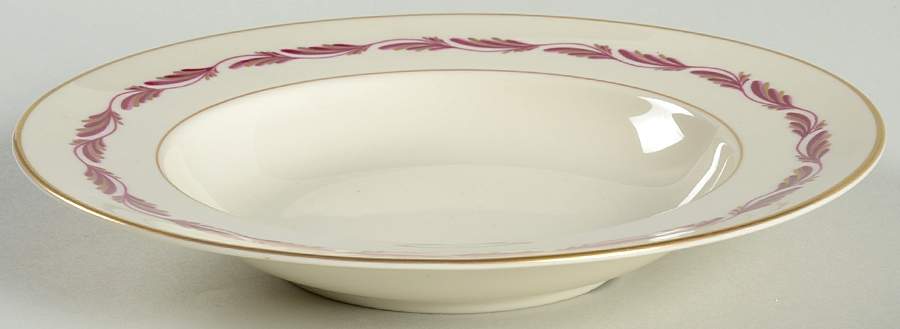 Arcadia Maroon Rim Soup Bowl by Franciscan-1