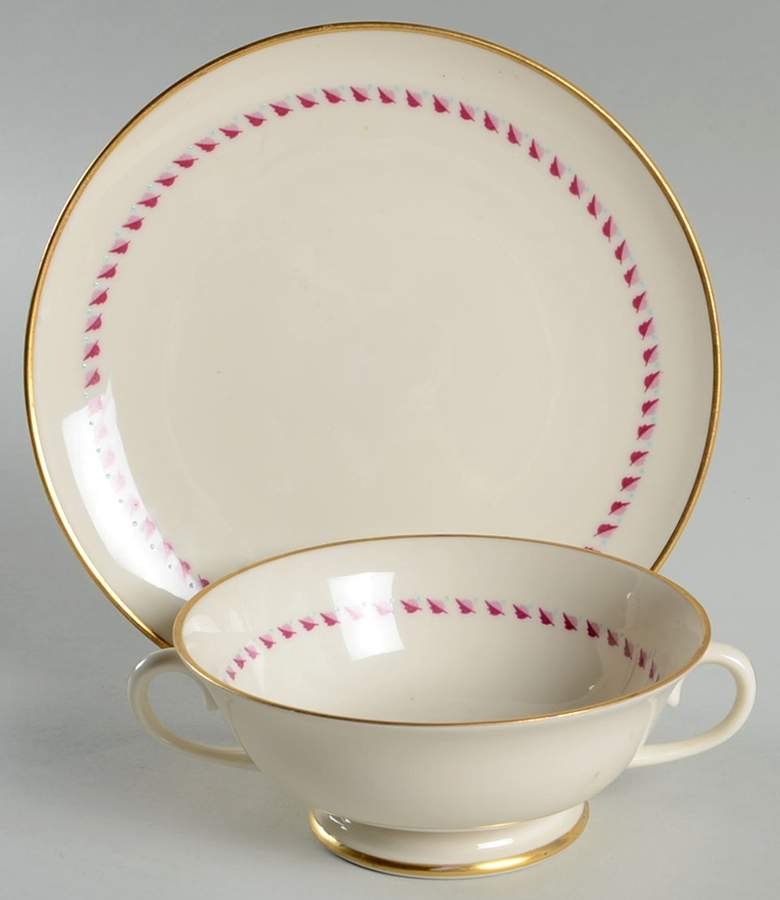 Arden Footed Cream Soup Bowl & Saucer Set by Franciscan-1