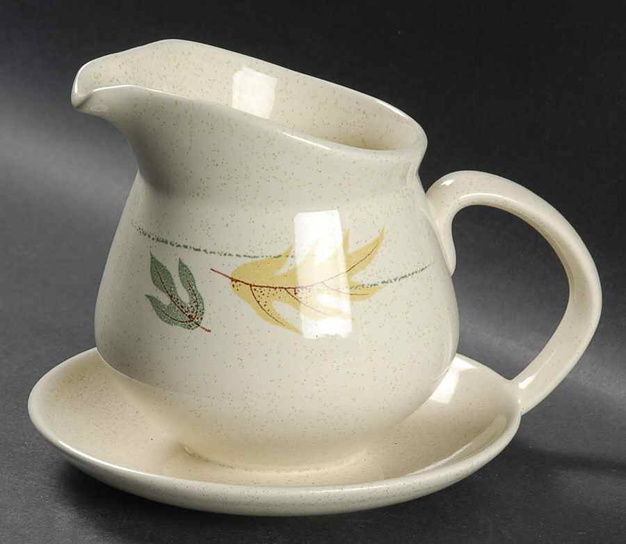 Autumn Gravy Boat with Attached Underplate by Franciscan-1