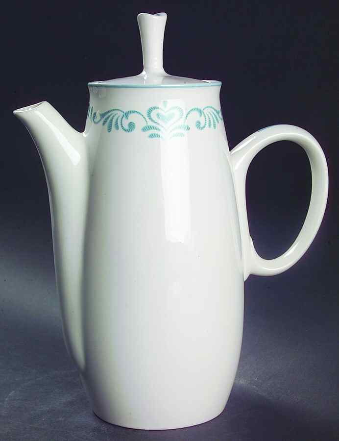 Blue Fancy Coffee Pot & Lid by Franciscan-1