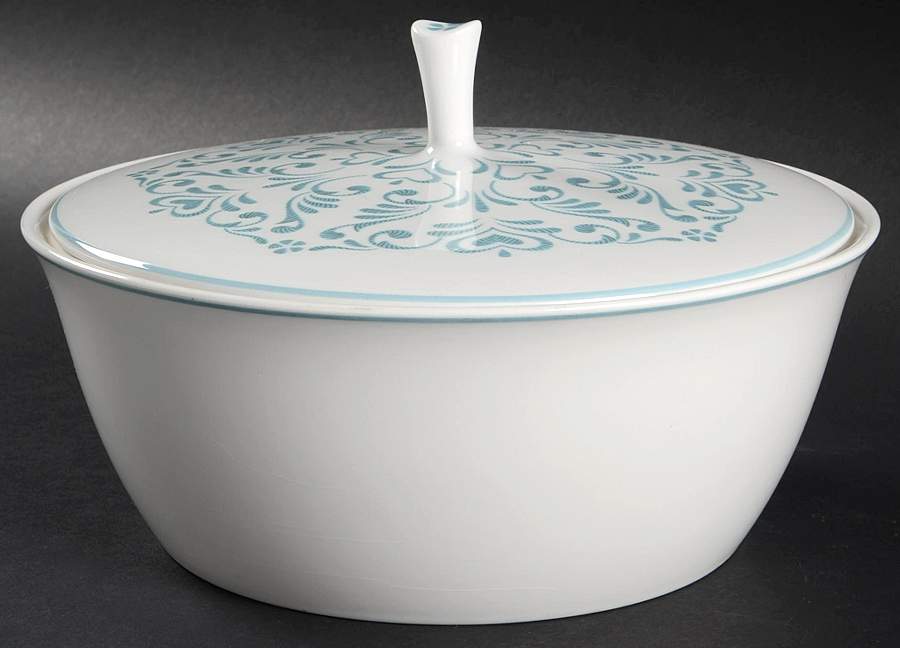 Blue Fancy 1.75 Qt Round Covered Casserole by Franciscan-1