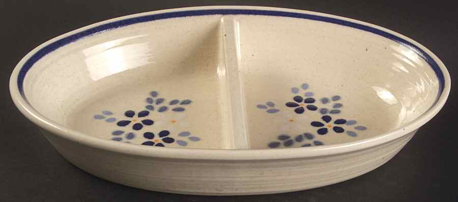 Blueberry 11" Oval Divided Vegetable Bowl by Franciscan-1