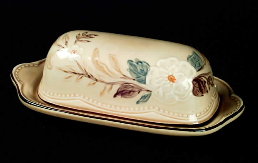 Bouquet (Tan Background) 1/4 Lb Covered Butter by Franciscan-1