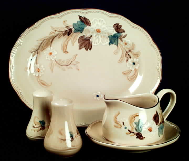 Bouquet (Tan Background) 13" Oval Serving Platter by Franciscan-1