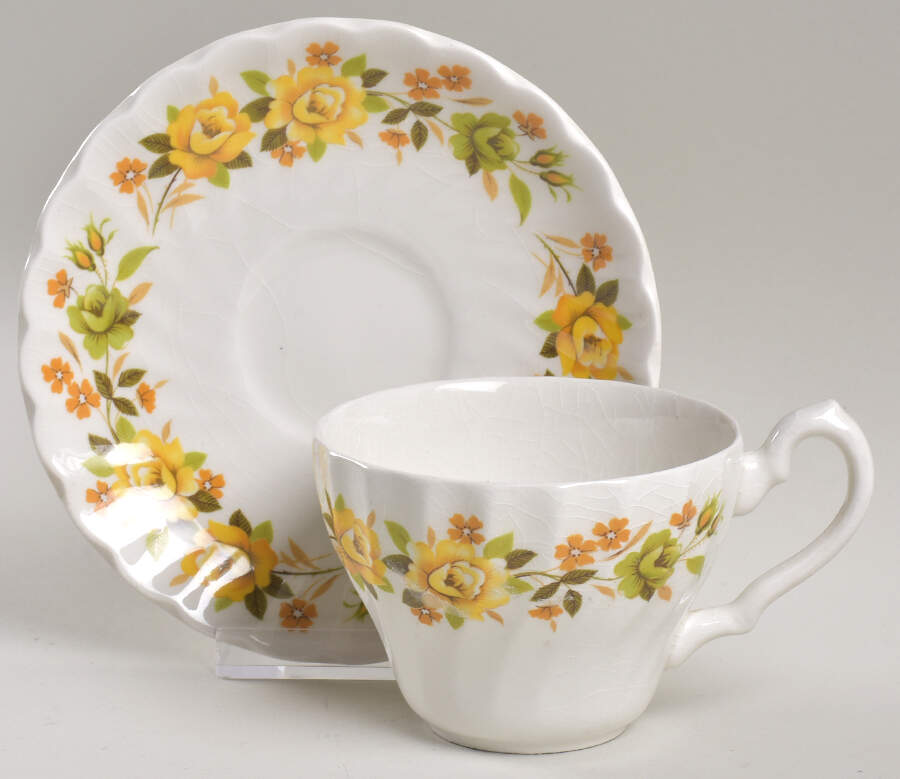 Chantilly Flat Cup & Saucer Set by Franciscan-1