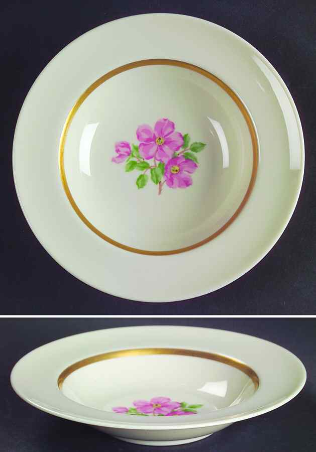 Cherokee Rose Wide Gold Band Rim Fruit/Dessert (Sauce) Bowl by Franciscan-1
