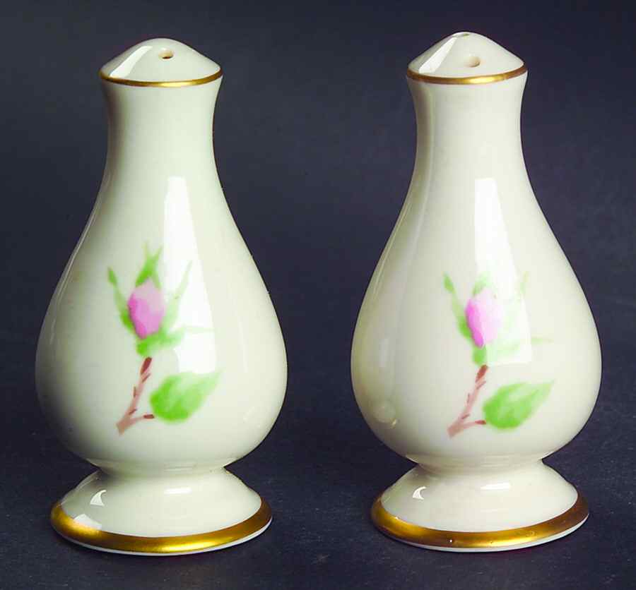 Cherokee Rose Wide Gold Band Salt & Pepper Set by Franciscan-1
