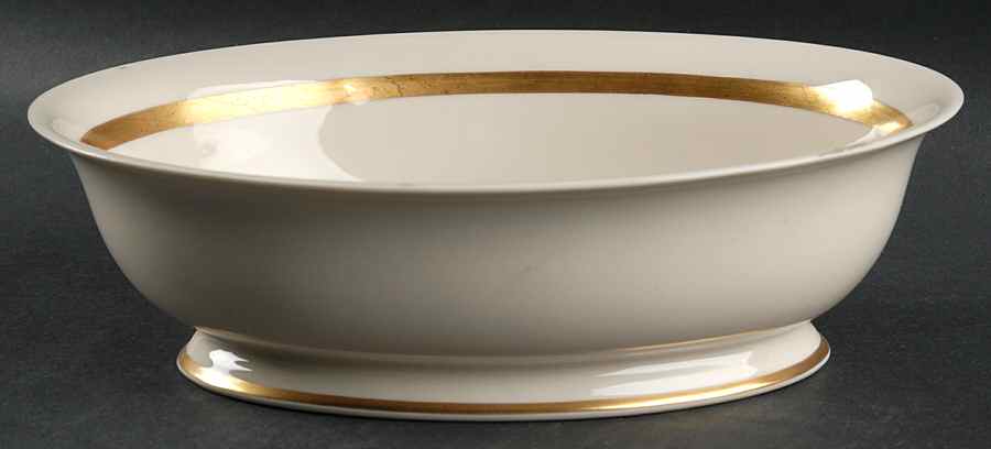 Cherokee Rose Wide Gold Band 9" Oval Vegetable Bowl by Franciscan-1