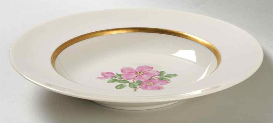 Cherokee Rose Wide Gold Band Rim Soup Bowl by Franciscan-1