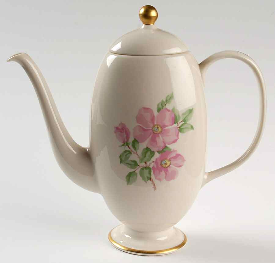 Cherokee Rose Wide Gold Band Coffee Pot & Lid by Franciscan-1