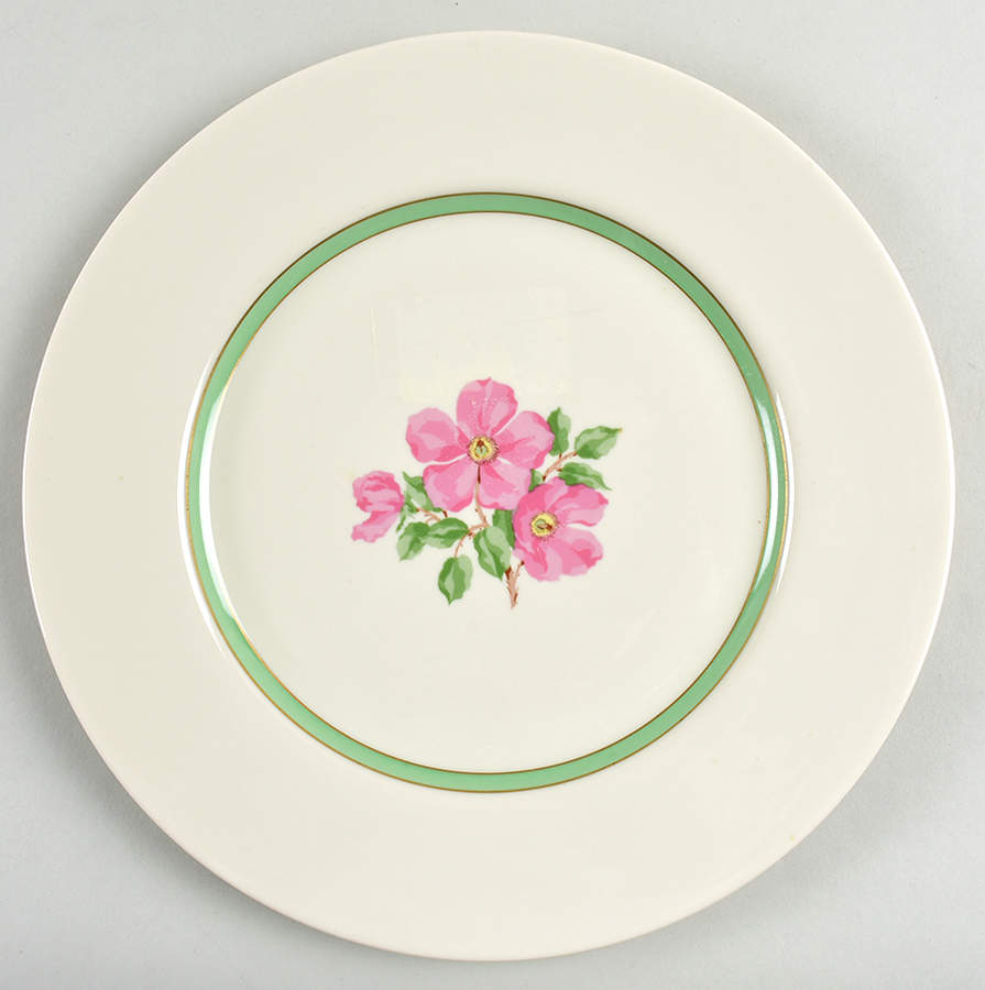 Cherokee Rose Green Band Dinner Plate by Franciscan-1