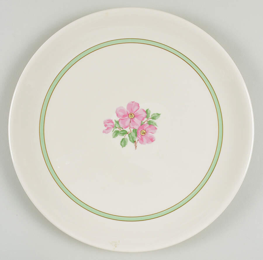 Cherokee Rose Green Band 13" Chop Plate (Round Platter) by Franciscan-1