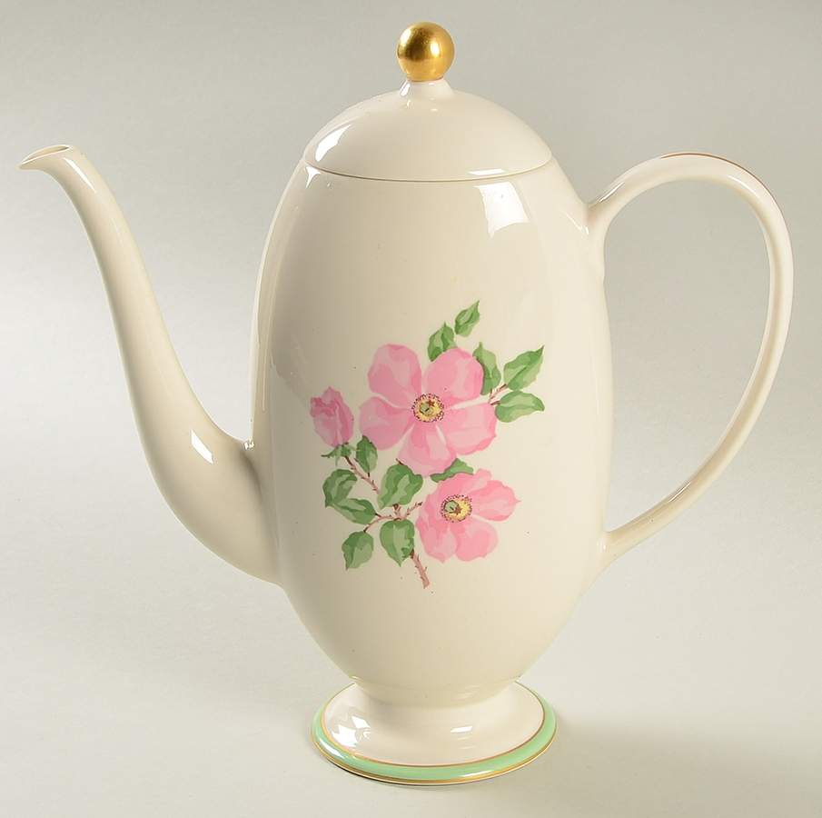 Cherokee Rose Green Band Coffee Pot & Lid by Franciscan-1