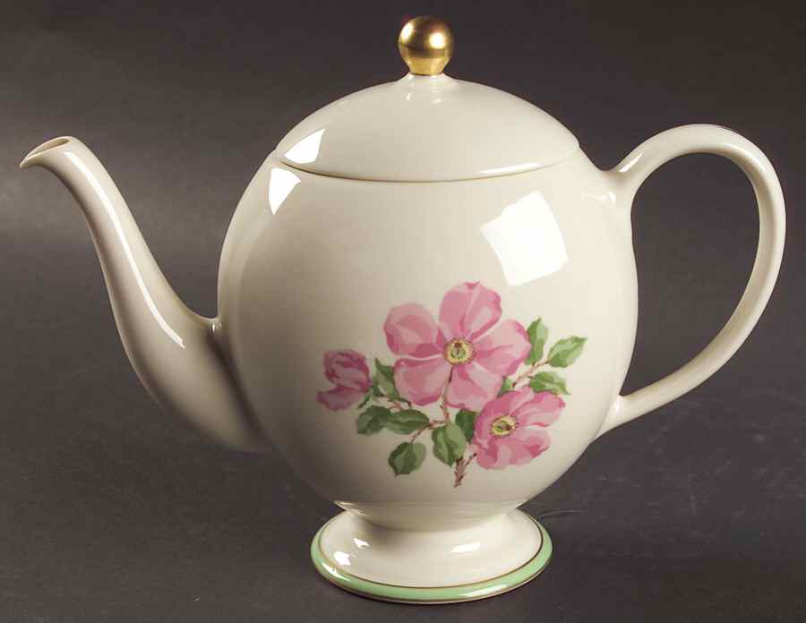 Cherokee Rose Green Band Teapot & Lid by Franciscan-1