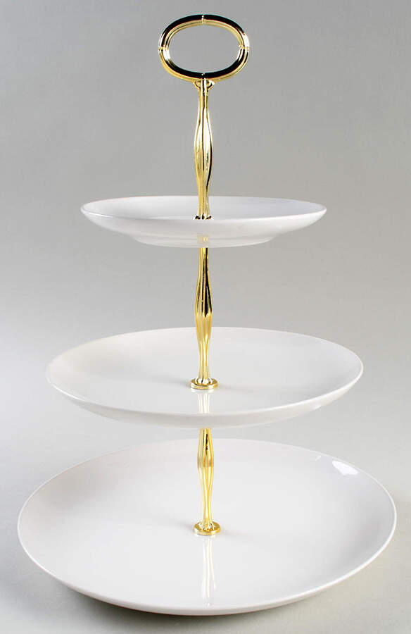Cloud Nine 13 7/8"-14 1/4" 3-Tiered Serving Tray(DP,SP,BB) HC by Franciscan-1