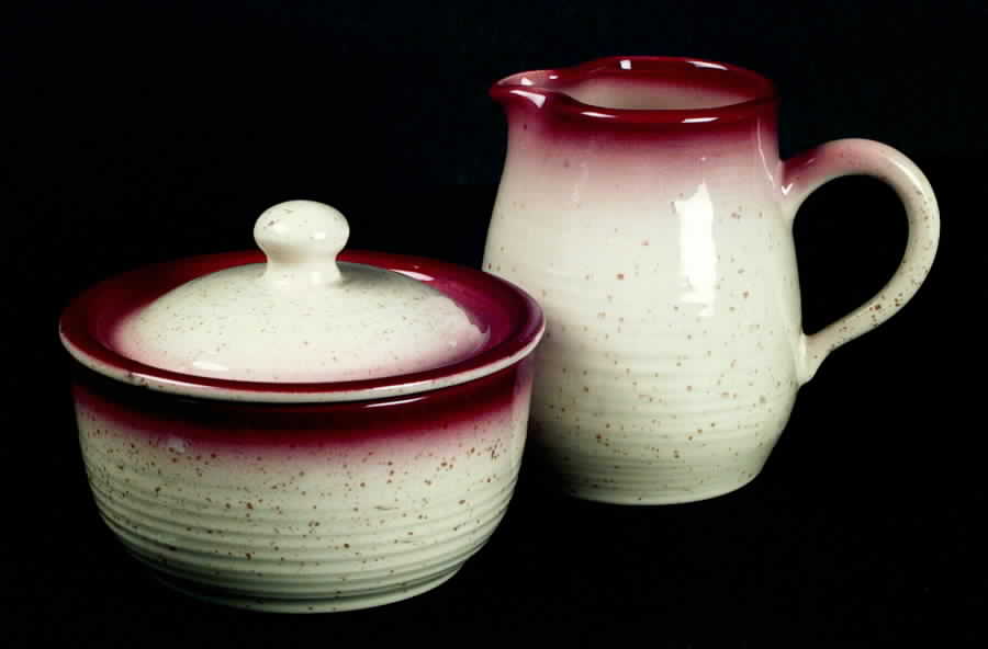 Country Craft Raspberry Cream Sugar Bowl & Lid by Franciscan-1