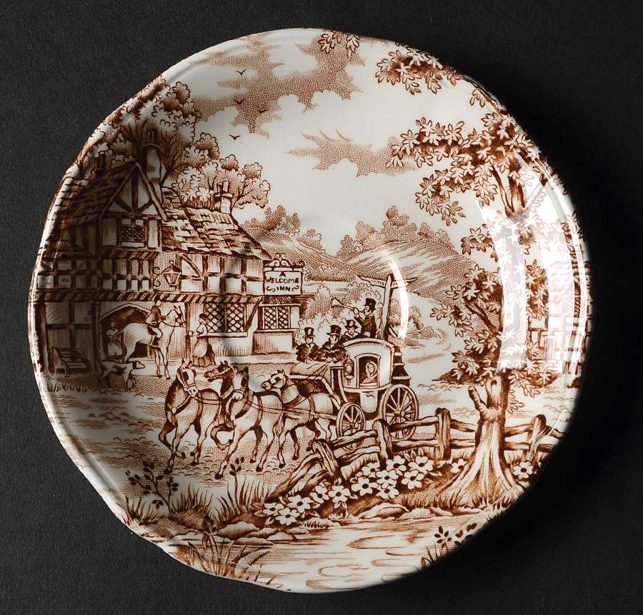 Coaching Days Brown Saucer by Franciscan-1